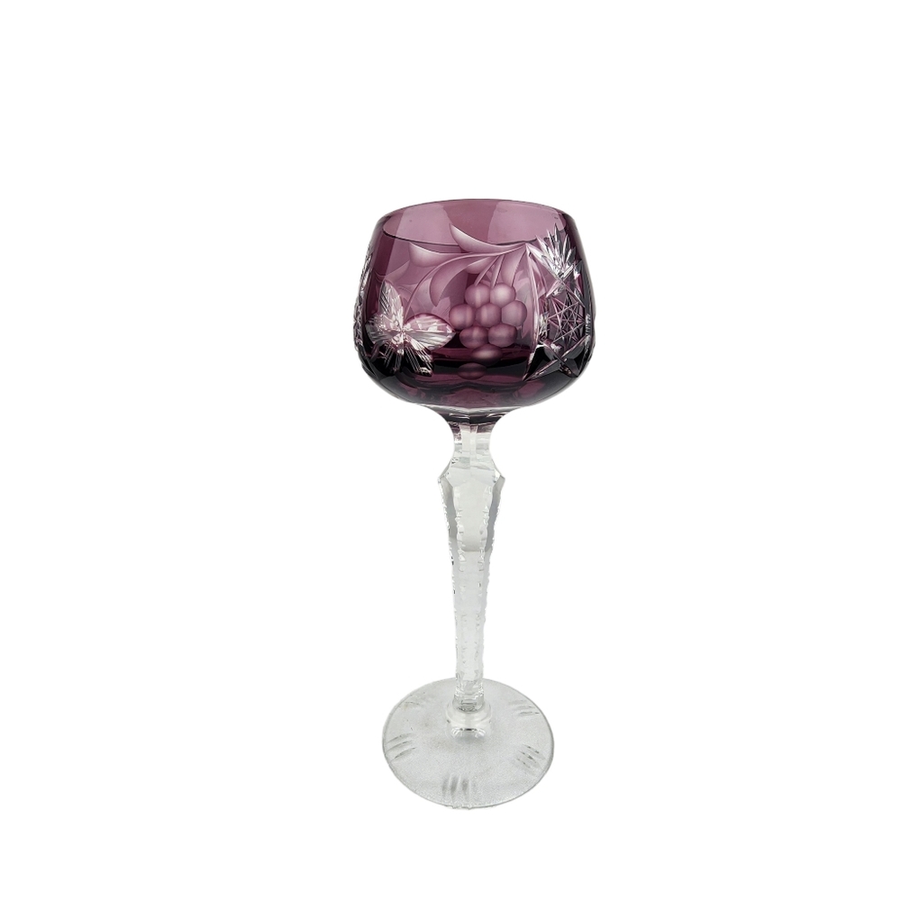 Imperial Crystal Amethyst Hock Wine Traube Cut Glass